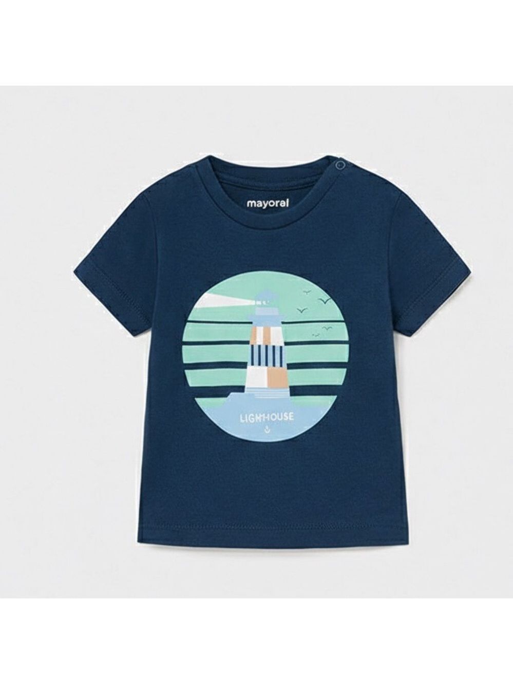 Size 24 months Baby Mayoral Navy Kids Tee with Lighthouse Design
